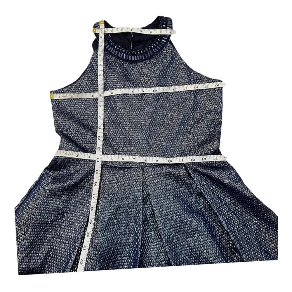Rare Editions Big Girls Plus Embellished-Neck Jacquard Dress Size 8/10